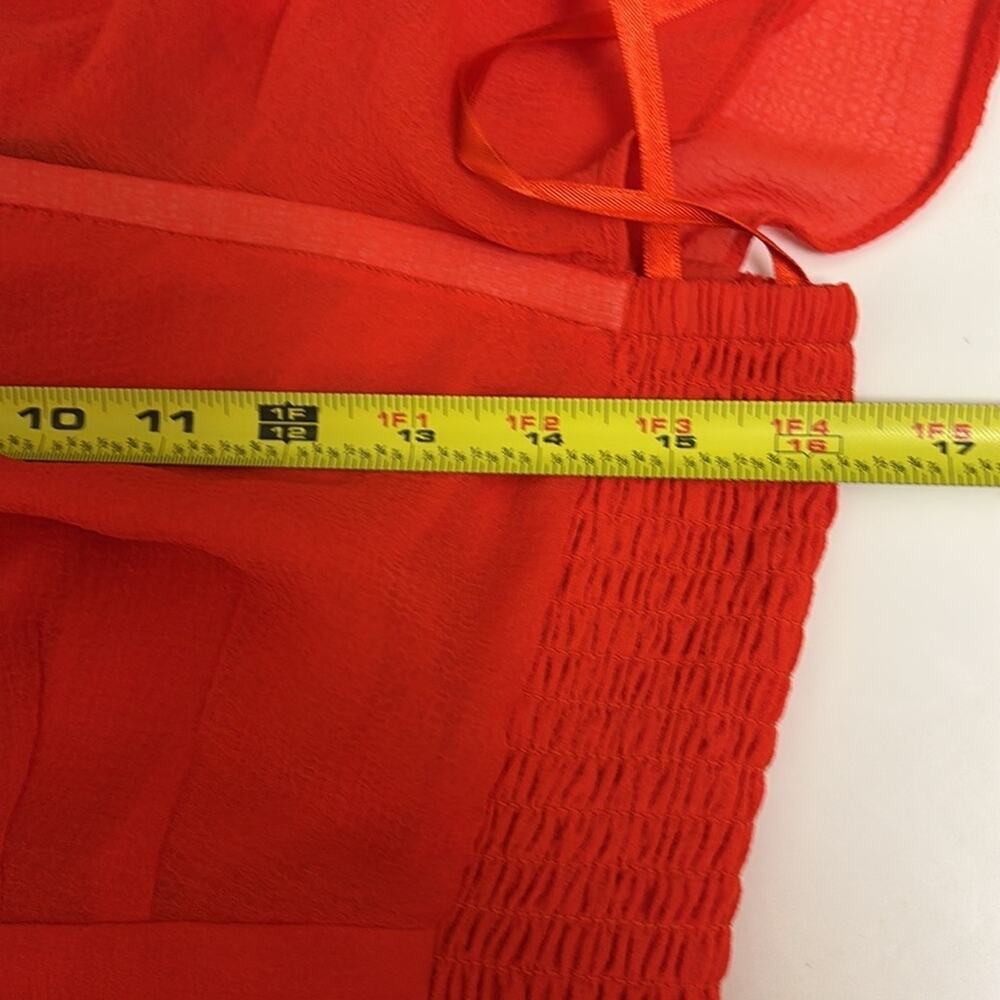 INC maxi ruffle dress fun one shoulder color bright cosmic orange size M party - Picture 12 of 14